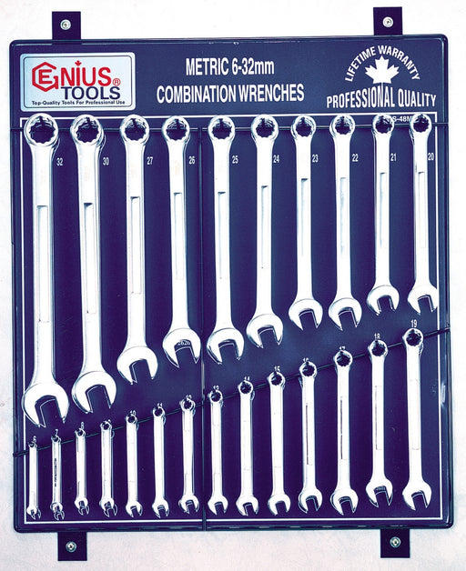 Genius Tools 48pc Metric Combination Wrench Display Board