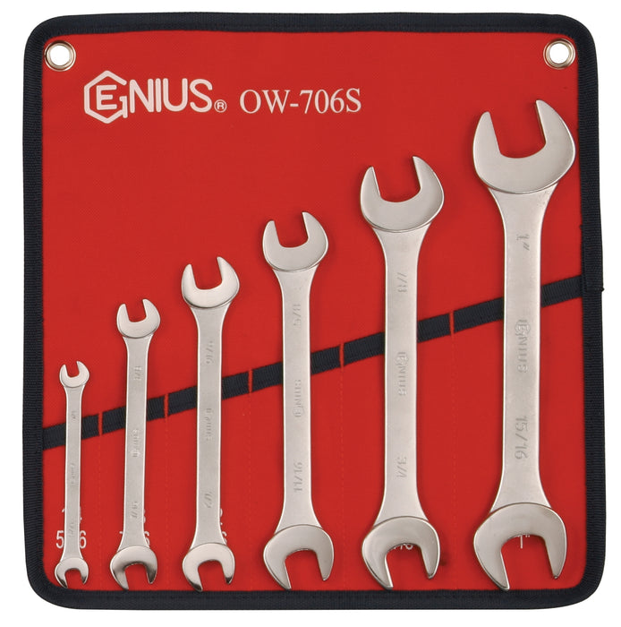 Genius Tools 6pc SAE Open End Wrench Set