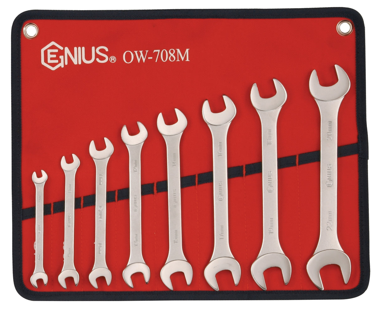 Genius Tools 8pc Metric Open End Wrench Set