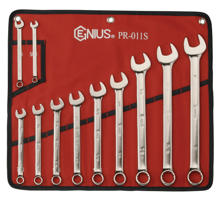 Genius Tools 11pc SAE Combination Wrench Set (Mirror Finish)