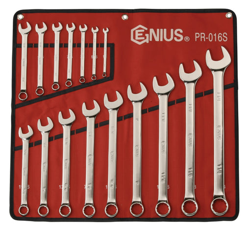 Genius Tools 16pc SAE Combination Wrench (Mirror Finish)