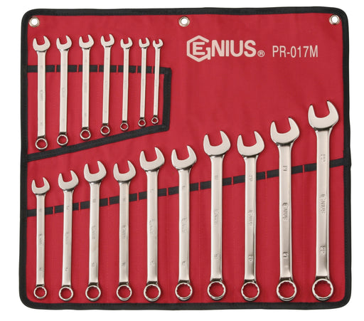 Genius Tools 17pc Metric Combination Wrench Set (Mirror Finish)