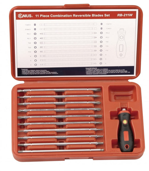 Genius Tools 11pc Combination Reversible Blade Set