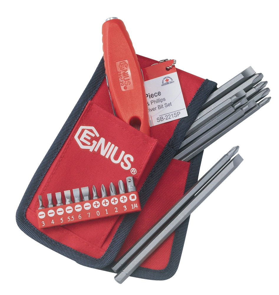 Genius Tools 21pc Slotted & Philips Screwdriver Bit Set