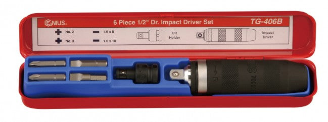 Genius Tools 6pc 1/2" Dr. Impact Driver Set
